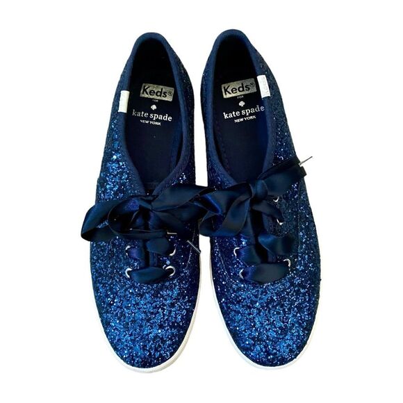Kate Spade x Keds Glitter Low Top Sneaker Navy Blue Women’s US Size 6.5 - Picture 4 of 8